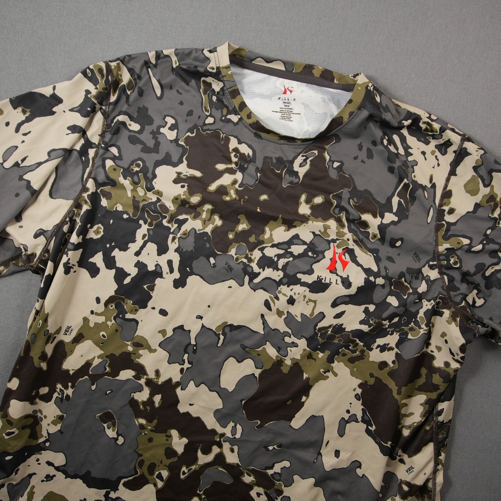Killik Veil Camo Performance Tactical Hunting Base Layer Tech Gear Men Shirt XL